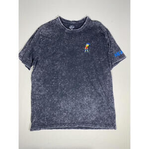 The Simpsons Black Acid Embroidered Bart T-Shirt Size Large